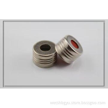 sampler vials screw cover caps with 8mm central hole / PTFE